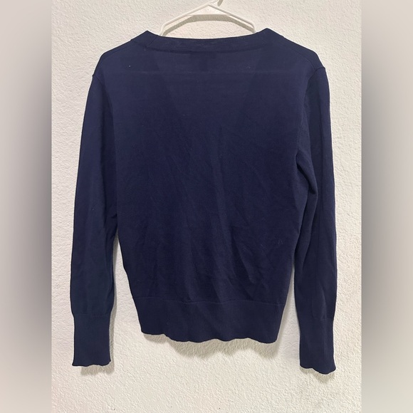 J. Crew Navy Blue Merino Wool Wrap Sweater size Small - Picture 5 of 9